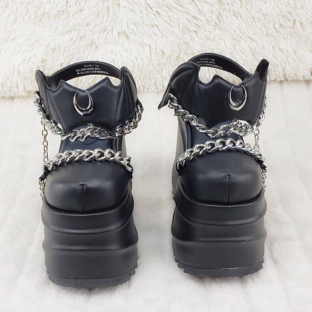 Wave 20 Platform Goth Punk Sandals Bat Closure - Picture 15 of 15